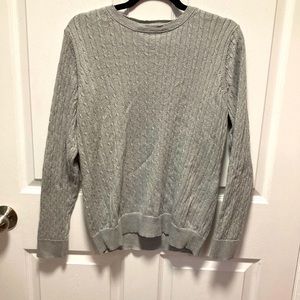 Kim Rogers silver cable knit sweater Size Medium